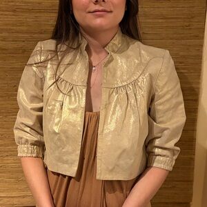 Doma Leather Cropped Jacket